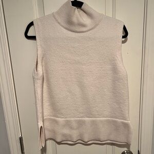 Aritzia Babaton Sleeveless Cream Turtleneck Sweater